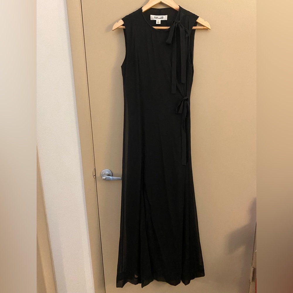 DVF silk wrap around long dress
